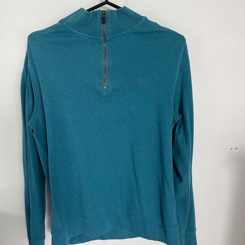 Southern Tide the skipjack teal pullover long sleeve 1/4 zip, Mens size small